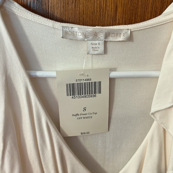 Boston Proper Ruffle Front cold shoulder Top - Picture 2 of 5